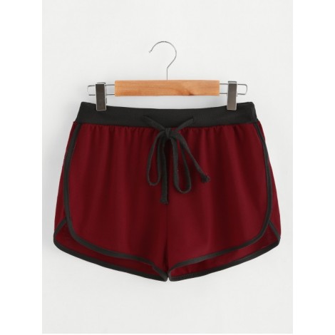 Drawstring Waist Ringer Shorts