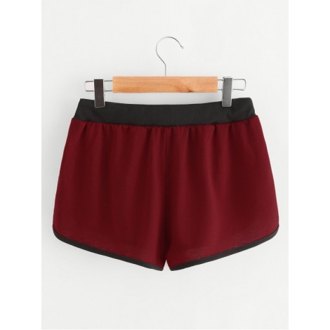 Drawstring Waist Ringer Shorts