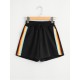 Striped Side Drawstring Waist Shorts