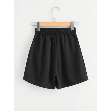 Striped Side Drawstring Waist Shorts