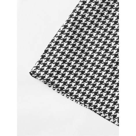 Houndstooth Zip Up Back Skirt