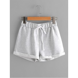 Heathered Knit Cuffed Shorts