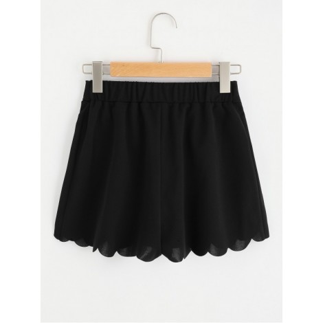 Tie Waist Scallop Edge Shorts