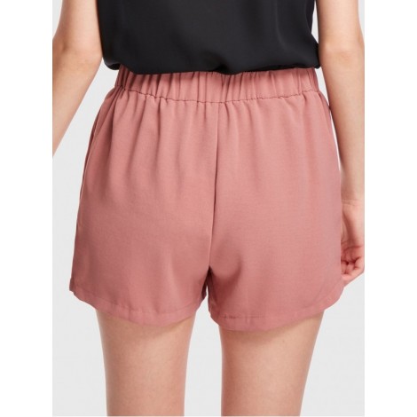 Self Belted Solid Shorts