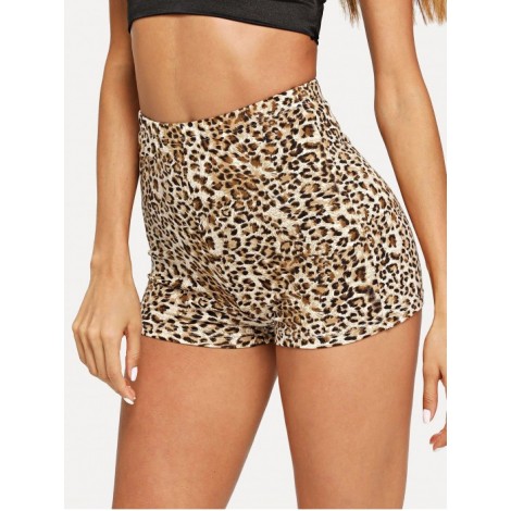 Leopard Print Mini Shorts