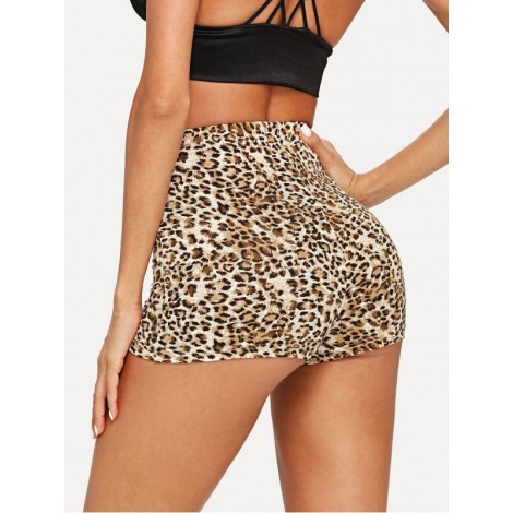 Leopard Print Mini Shorts