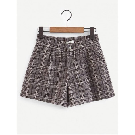 Plaid Tweed Shorts