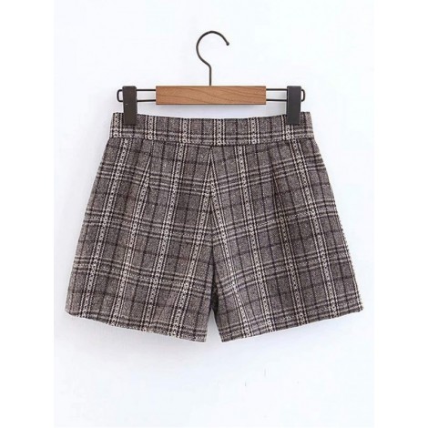 Plaid Tweed Shorts