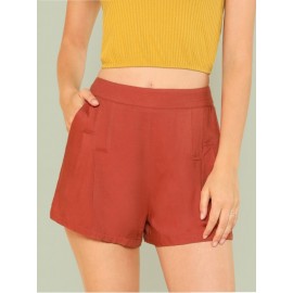 Zip Side Pleated Detail Shorts