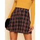 Box Pleated Checked Skirt