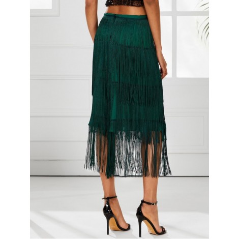 Tiered Fringe Skirt