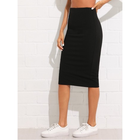 Contrast Panel Slim Skirt