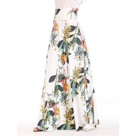 Floral Print Longline Skirt