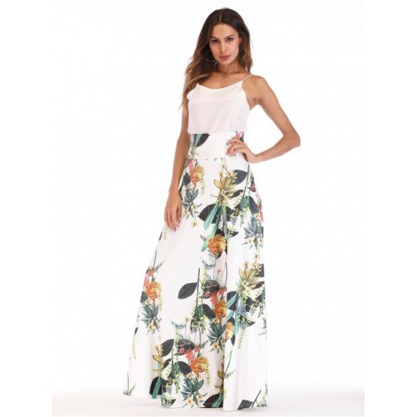 Floral Print Longline Skirt