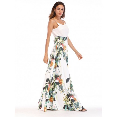 Floral Print Longline Skirt