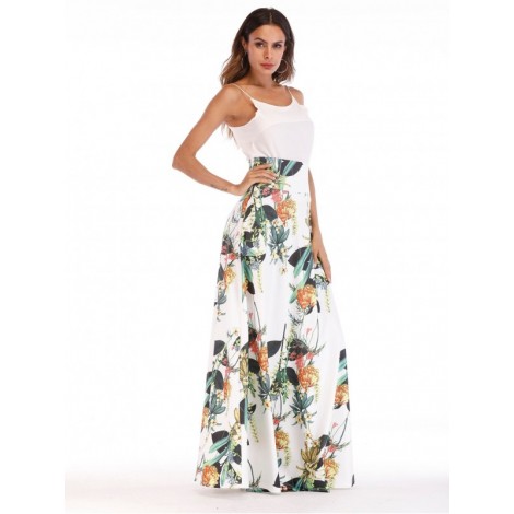 Floral Print Longline Skirt