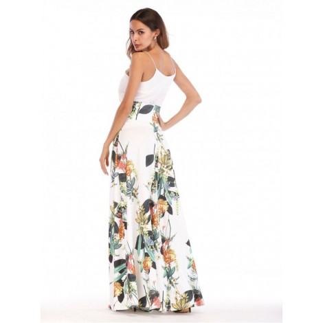 Floral Print Longline Skirt