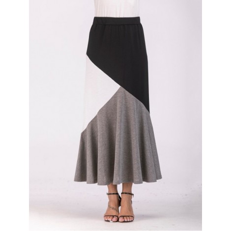 Color Block Ruffle Skirt