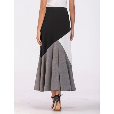 Color Block Ruffle Skirt