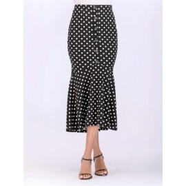 Button Polka Dot Skirt