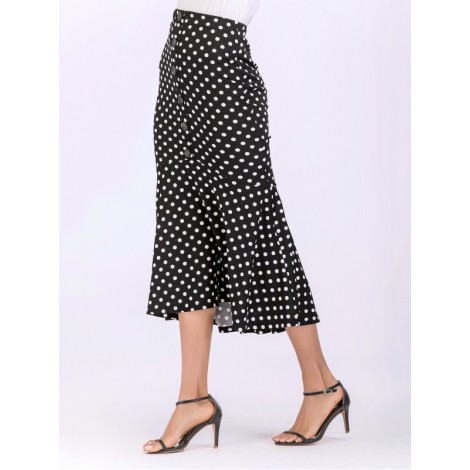 Button Polka Dot Skirt