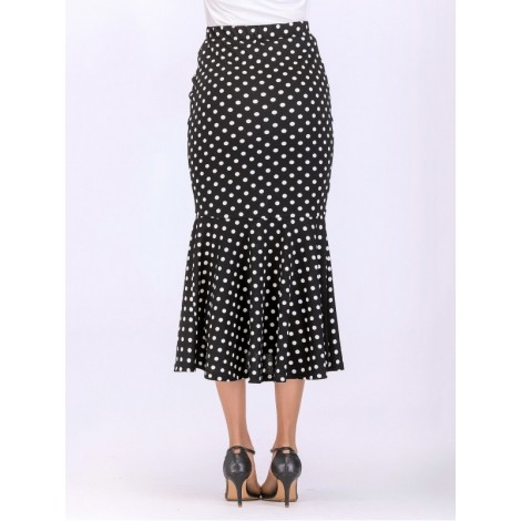 Button Polka Dot Skirt