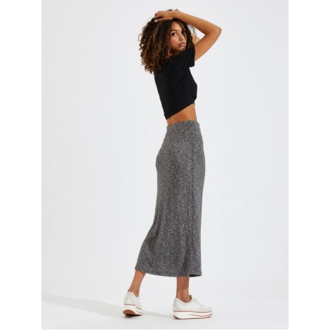 Drawstring Waist Marled Pencil Skirt