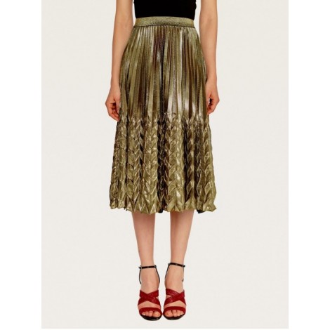 Elastic Waist Pleated Skirt