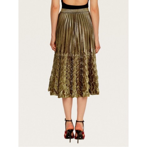 Elastic Waist Pleated Skirt