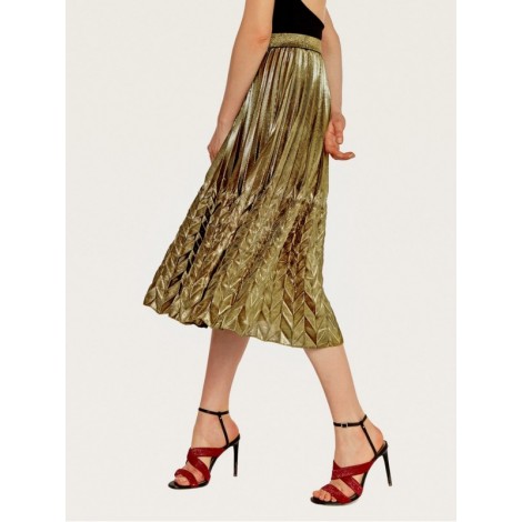 Elastic Waist Pleated Skirt