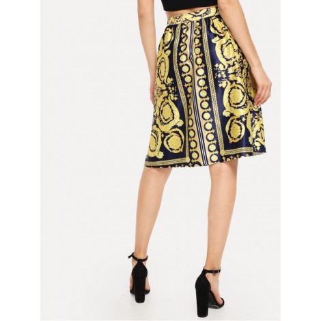 Ornate Print Skirt