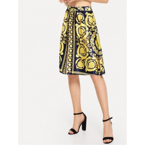 Ornate Print Skirt