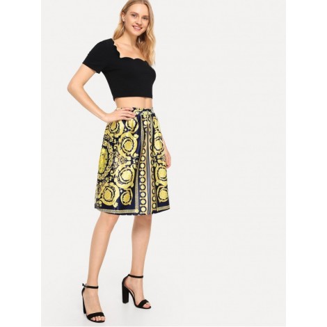 Ornate Print Skirt