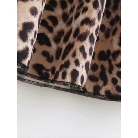 Leopard Print Drawstring Skirt