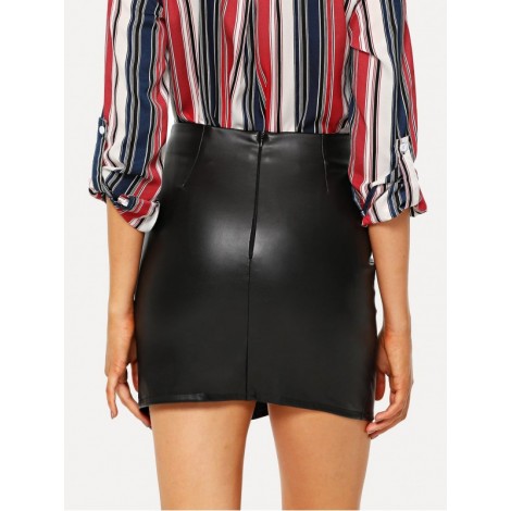 Lace Up Front Zip Back Skirt