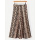 Snake Skin Print Zipper Detail Skirt