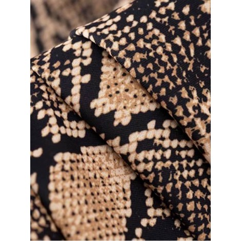 Snake Skin Print Zipper Detail Skirt