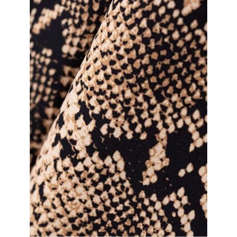 Snake Skin Print Zipper Detail Skirt