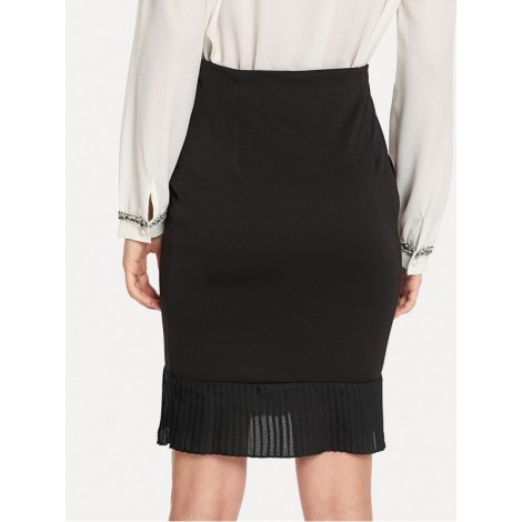 Ruffle Hem Bodycon Skirt