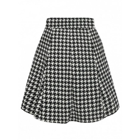 Houndstooth Print Skirt