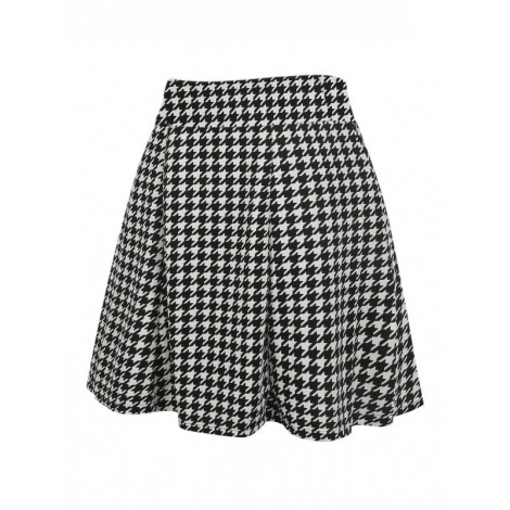 Houndstooth Print Skirt