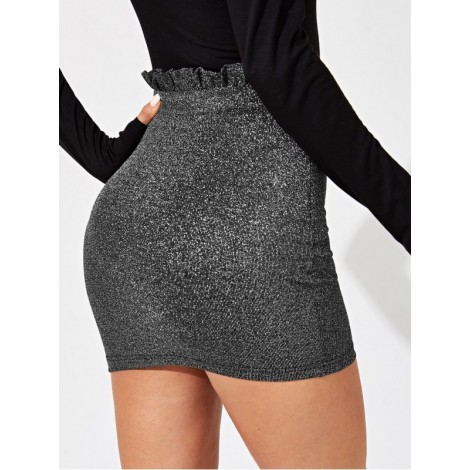 Frill Trim Bodycon Skirt