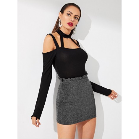 Frill Trim Bodycon Skirt