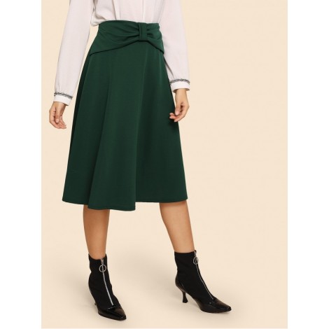 Bow Front Flare Skirt