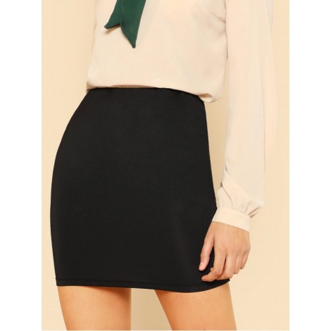 Elastic Waist Bodycon Skirt