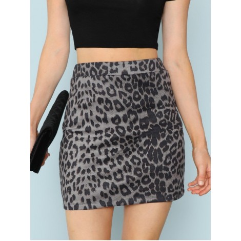 Leopard Print Bodycon Skirt