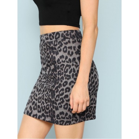 Leopard Print Bodycon Skirt