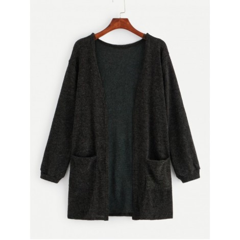 Dark Grey Fuzzy Cardigan