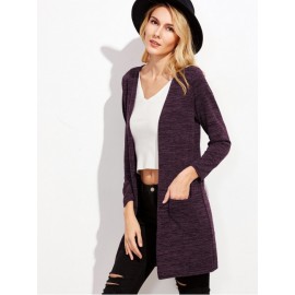 Marled Pockets Long Cardigan