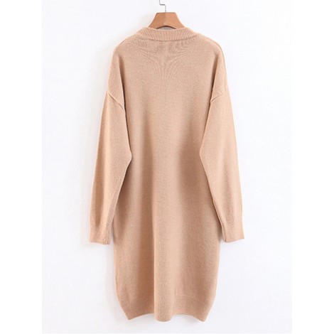 Solid Drop Shoulder Sweater Dress